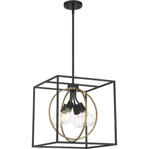 Kew Gardens 4 Light 15 inch Matte Black Pendant Ceiling Light