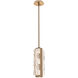 Tessera LED Novel Brass Pendant Ceiling Light in Tetro Cast