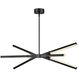 Rae LED 39 inch Black Chandelier Ceiling Light, Linear & Oval