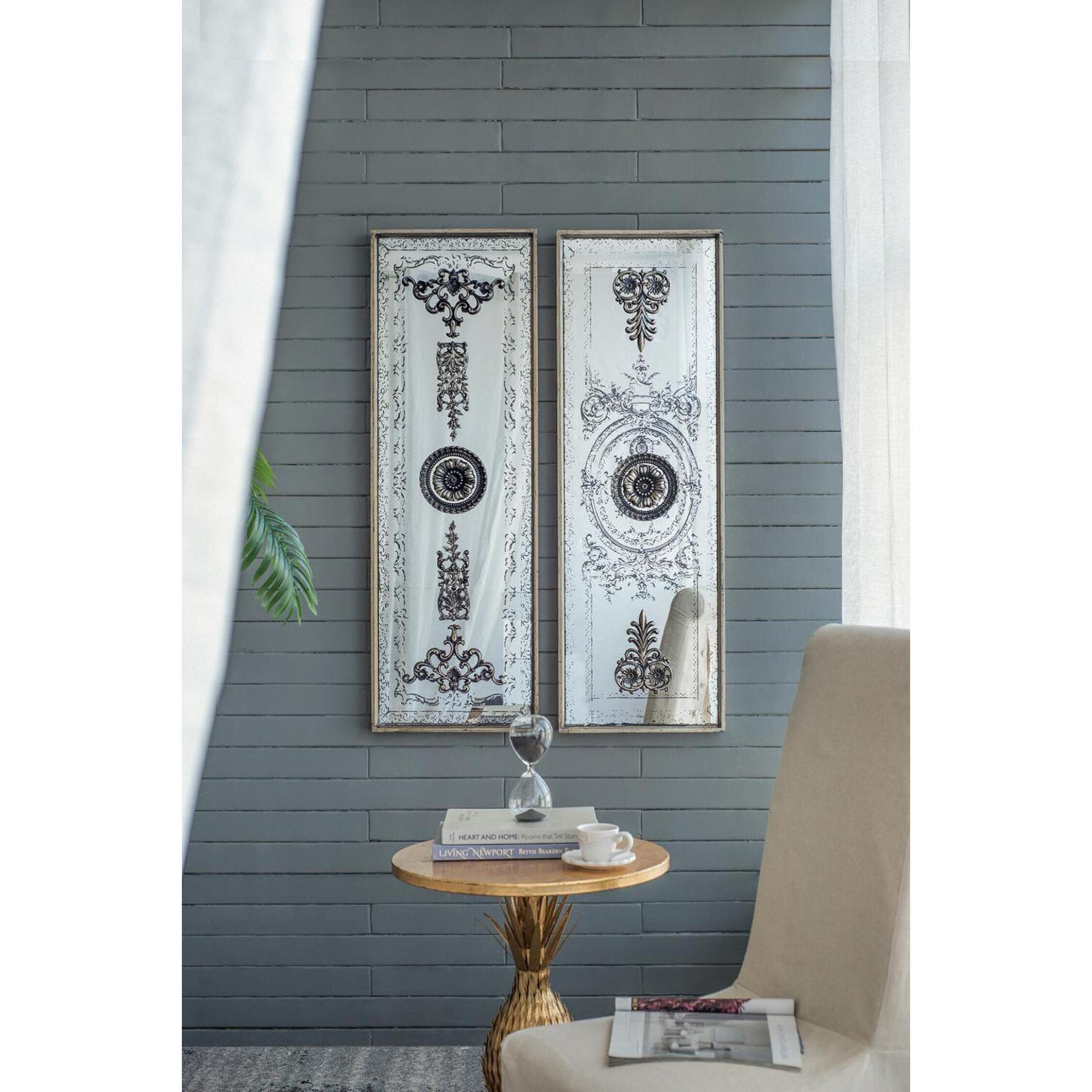 Doorways Bronze and Mirrored Wall Art, Set of 2