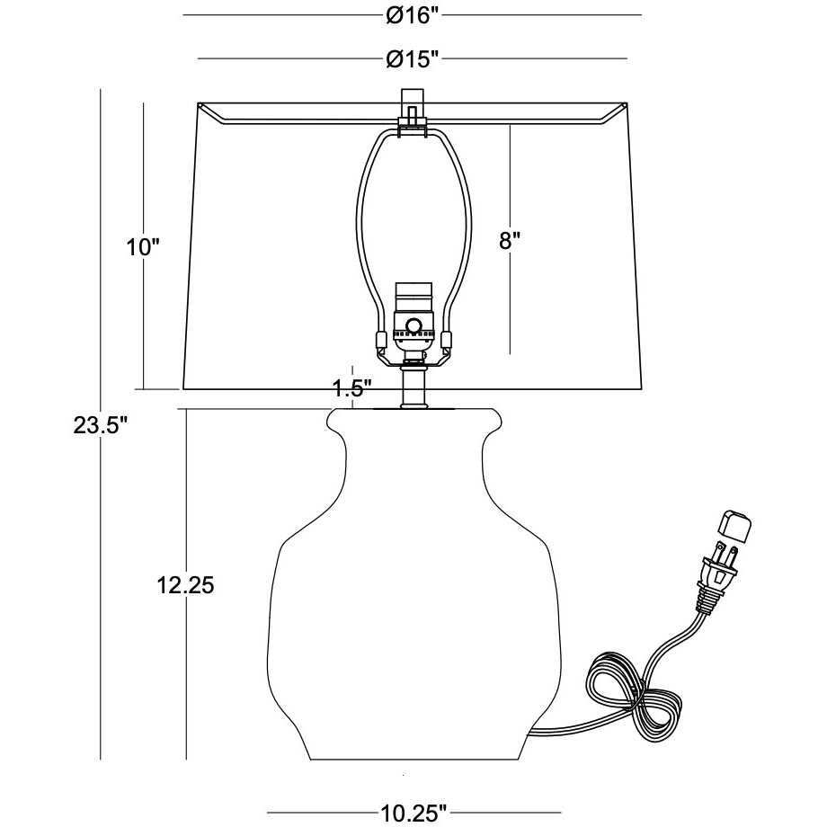 Belvedere 23.5 inch 150.00 watt Table Lamp Portable Light