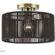 Acordia 1 Light 12 inch Antique Brass Semi Flush Mount Ceiling Light, Medium