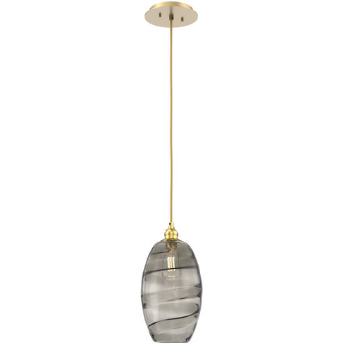 Ellisse 1 Light 6.5 inch Gilded Brass Pendant Ceiling Light in Ellisse Smoke