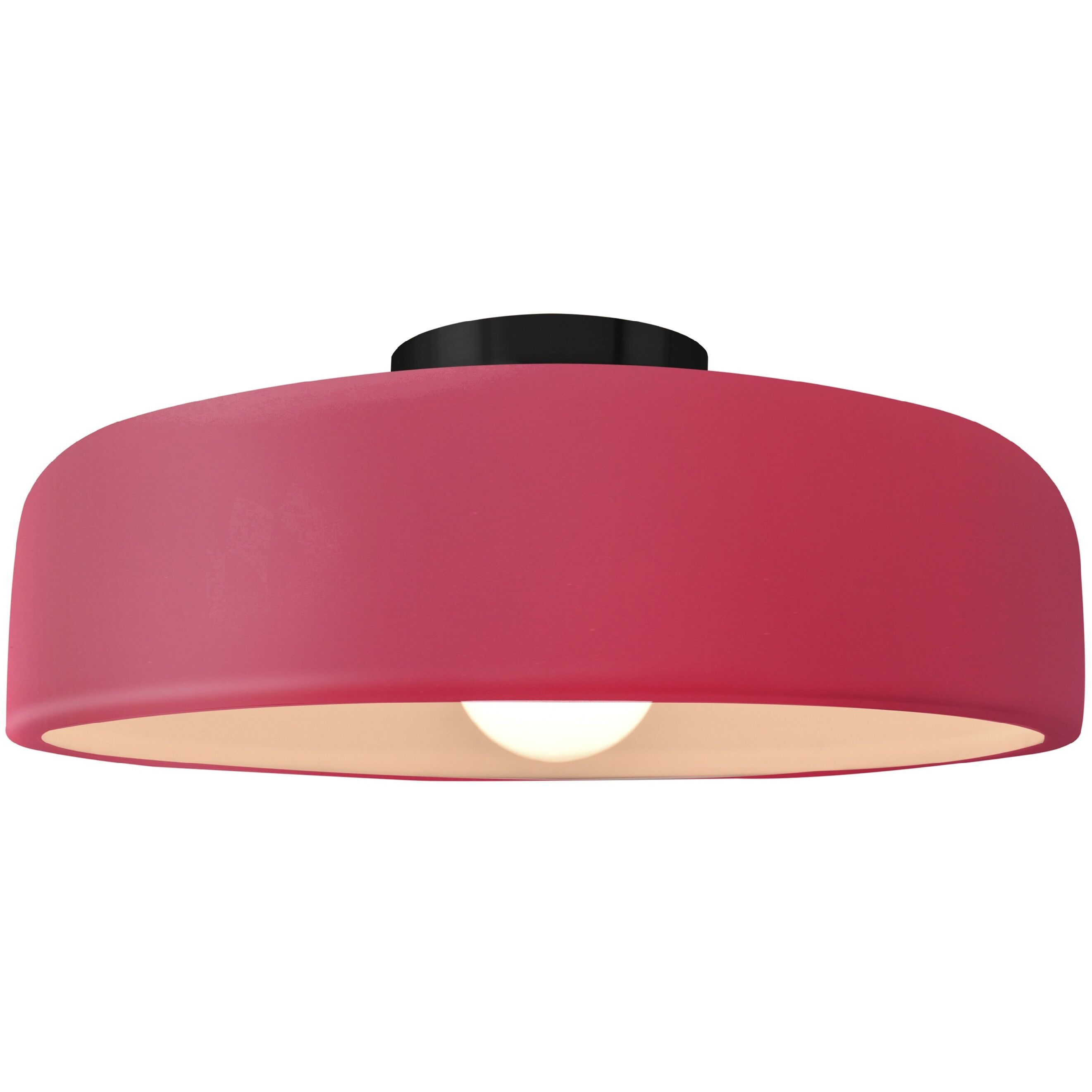 Radiance Collection - Spire 1 Light 13 inch Cerise and Matte Black Semi-Flush Ceiling Light in Replaceable Bulb, 13W x 6H, Form+Finish+Function