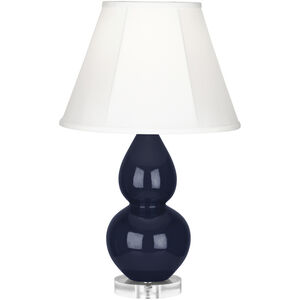 Robert Abbey Small Double Gourd 22 inch 150 watt Midnight Blue Accent Lamp Portable Light in Lucite, Ivory Silk MB13 - Open Box
