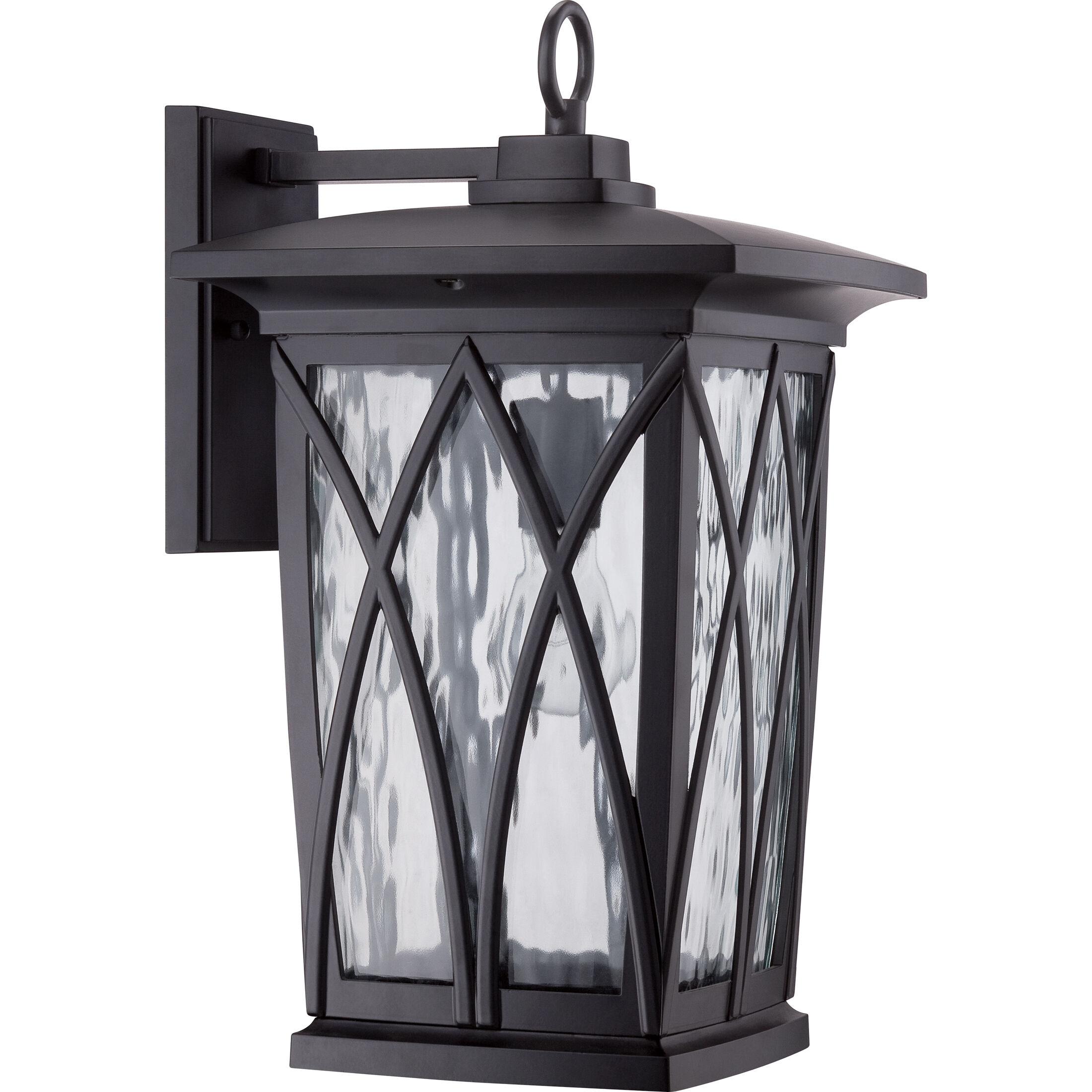 Grover 1 Light 18 inch Mystic Black Outdoor Wall Lantern