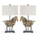Dynasty Horse 32 inch 150.00 watt Distressed Painted Table Lamps Portable Light