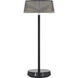 Crystal 14.38 inch 2.00 watt Black Rechargeable Table Lamp Portable Light, WAC Limited