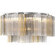 Addis 7 Light 22.25 inch Polished Chrome Flush Ceiling Light in Tronchi Glass Autumn