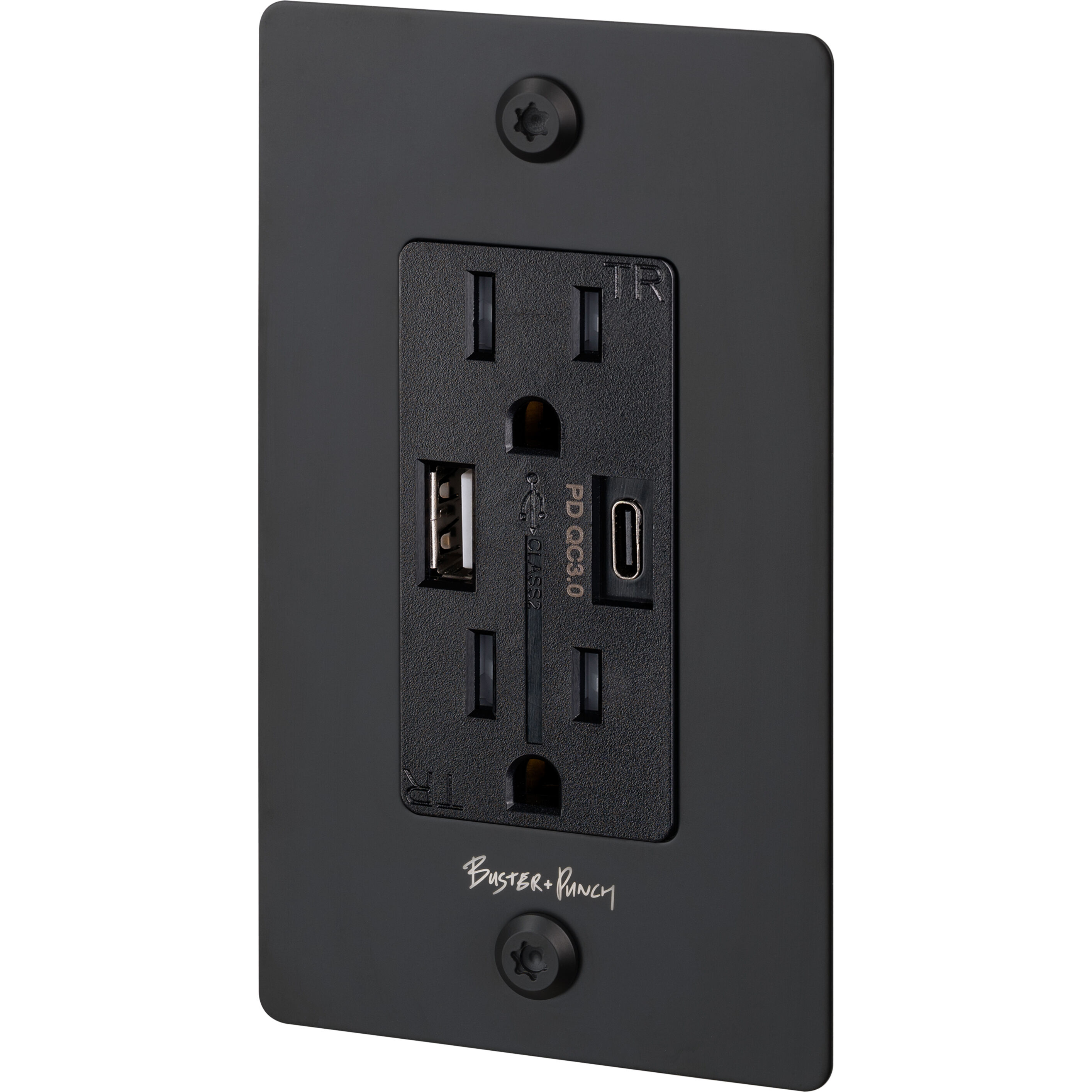 1G Duplex 125 Black Outlet, USB A + C