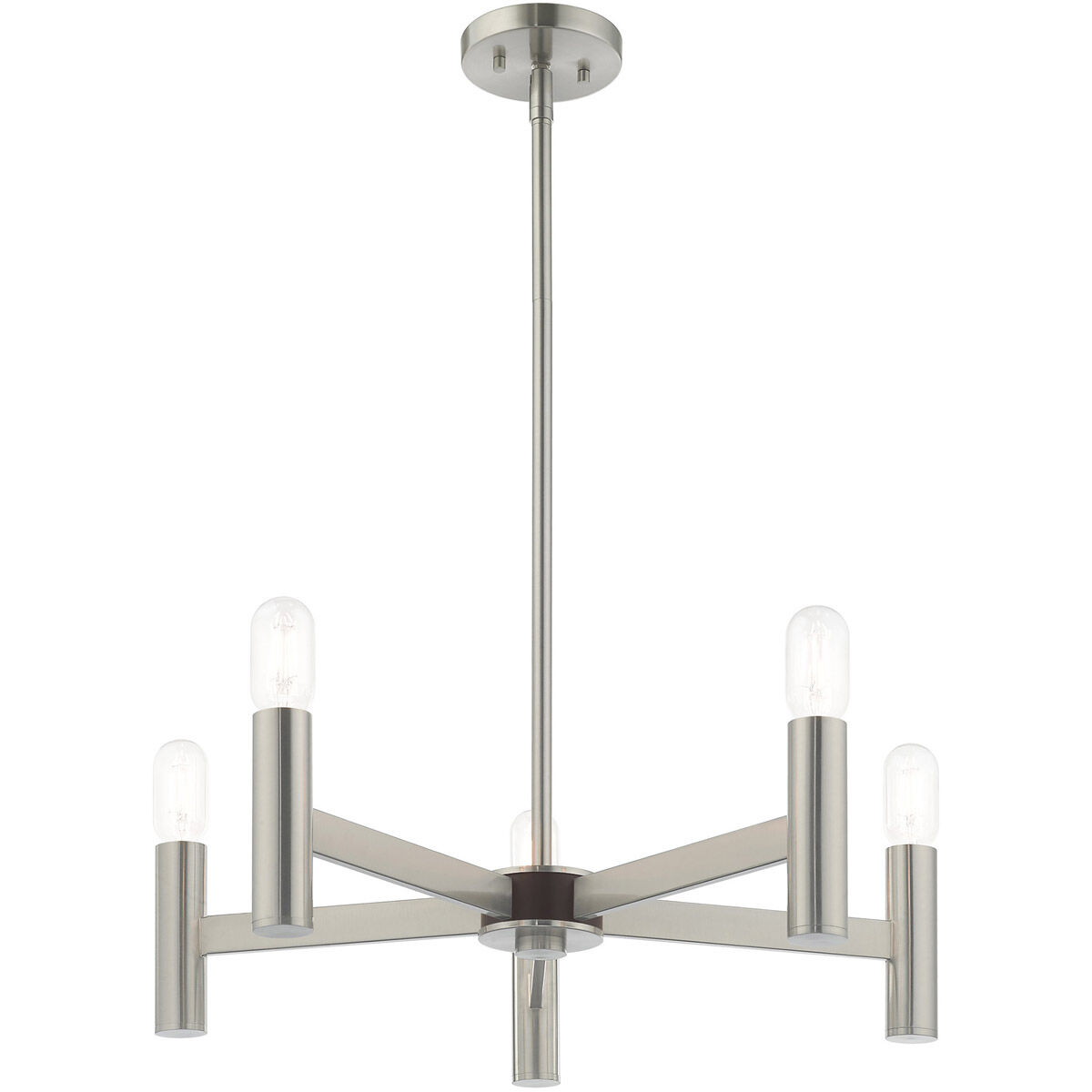Copenhagen 5 Light 25 inch Brushed Nickel Chandelier Ceiling Light
