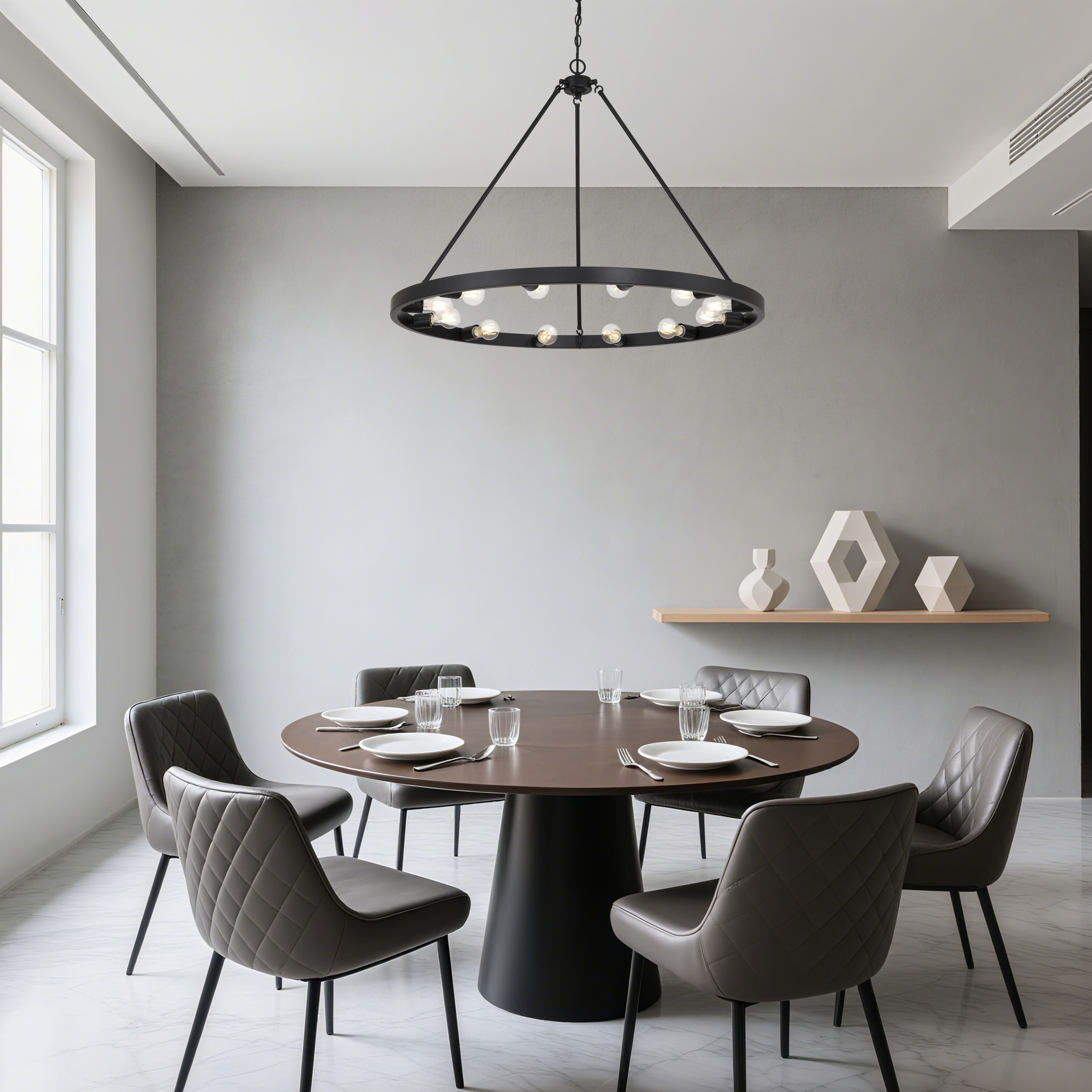 Castile 12 Light 40 inch Matte Black Chandelier Ceiling Light