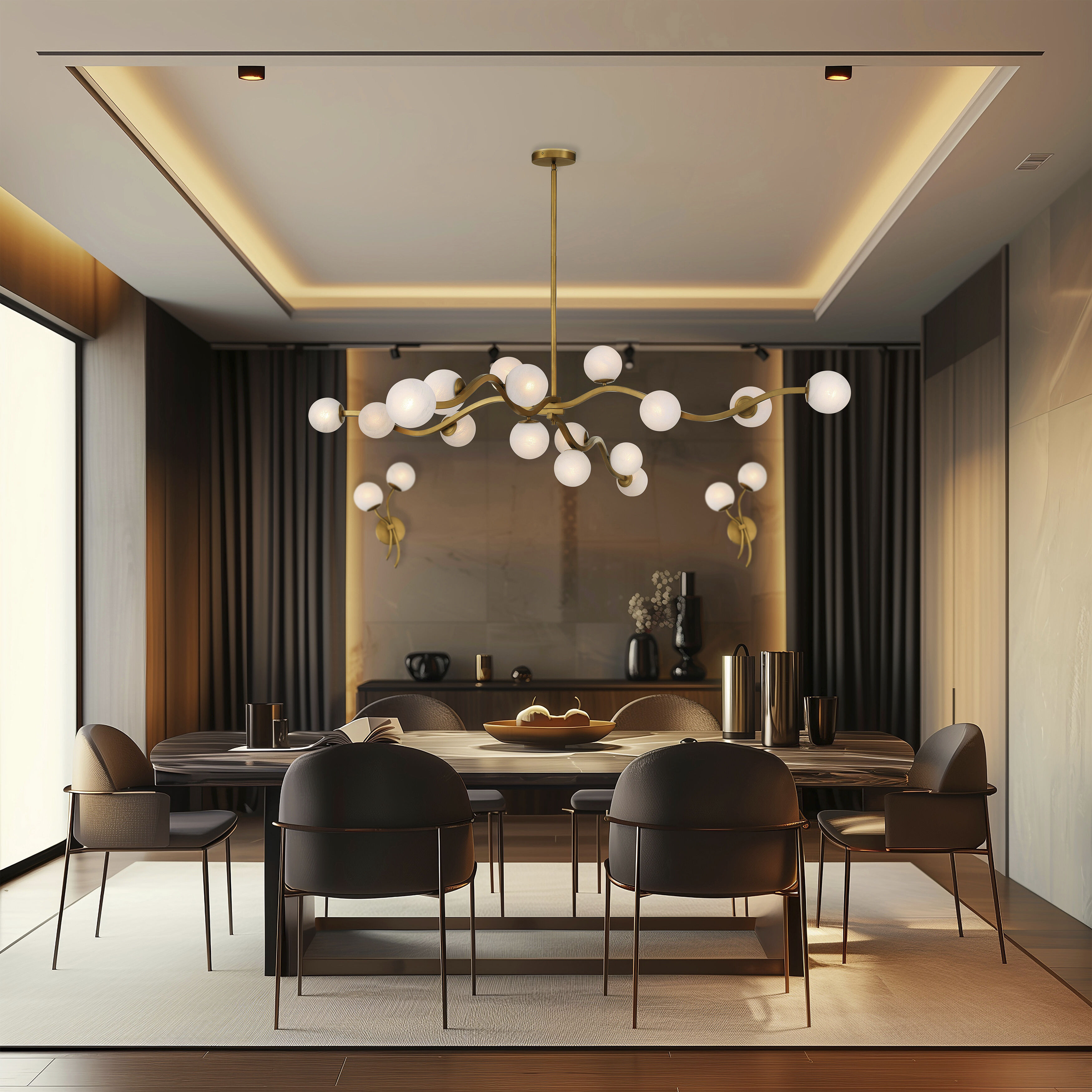 Curven 16 Light 25.75 inch Legacy Brass Chandelier Ceiling Light