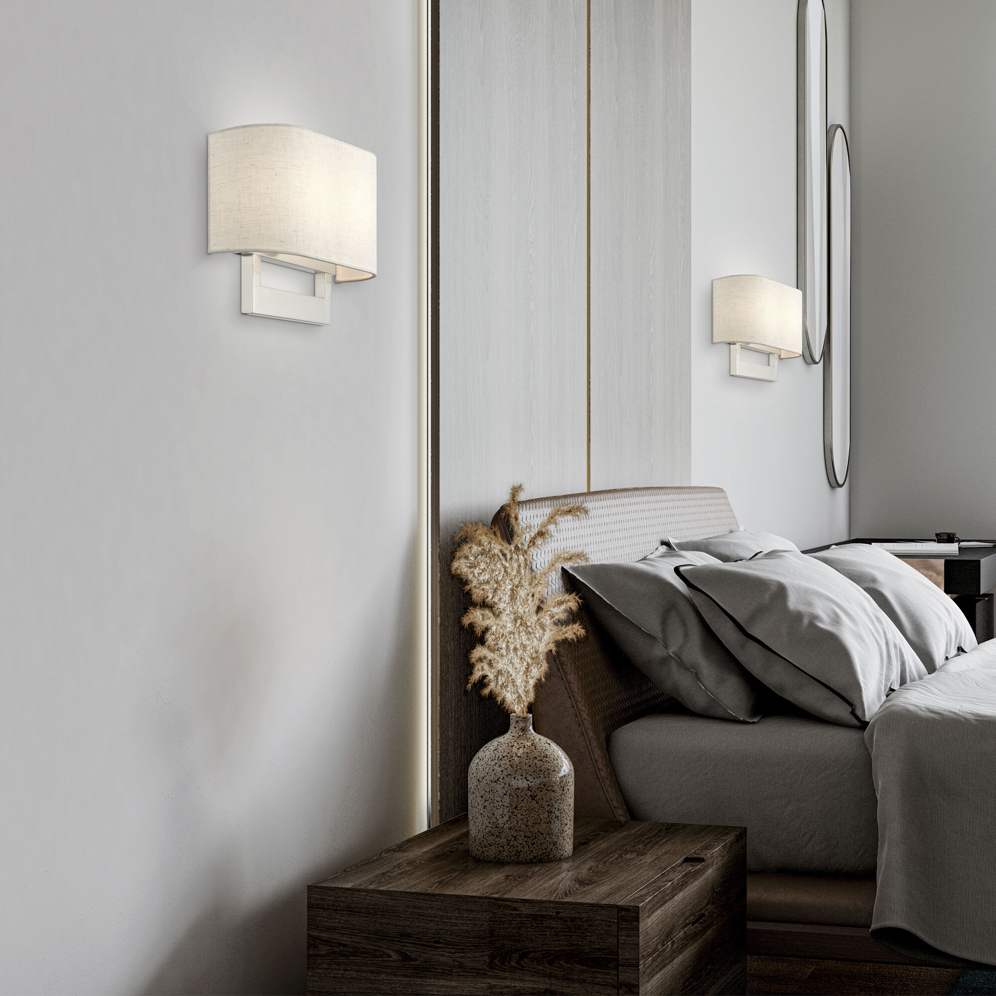 Allison 2 Light 15 inch Brushed Nickel ADA Wall Sconce Wall Light, Large