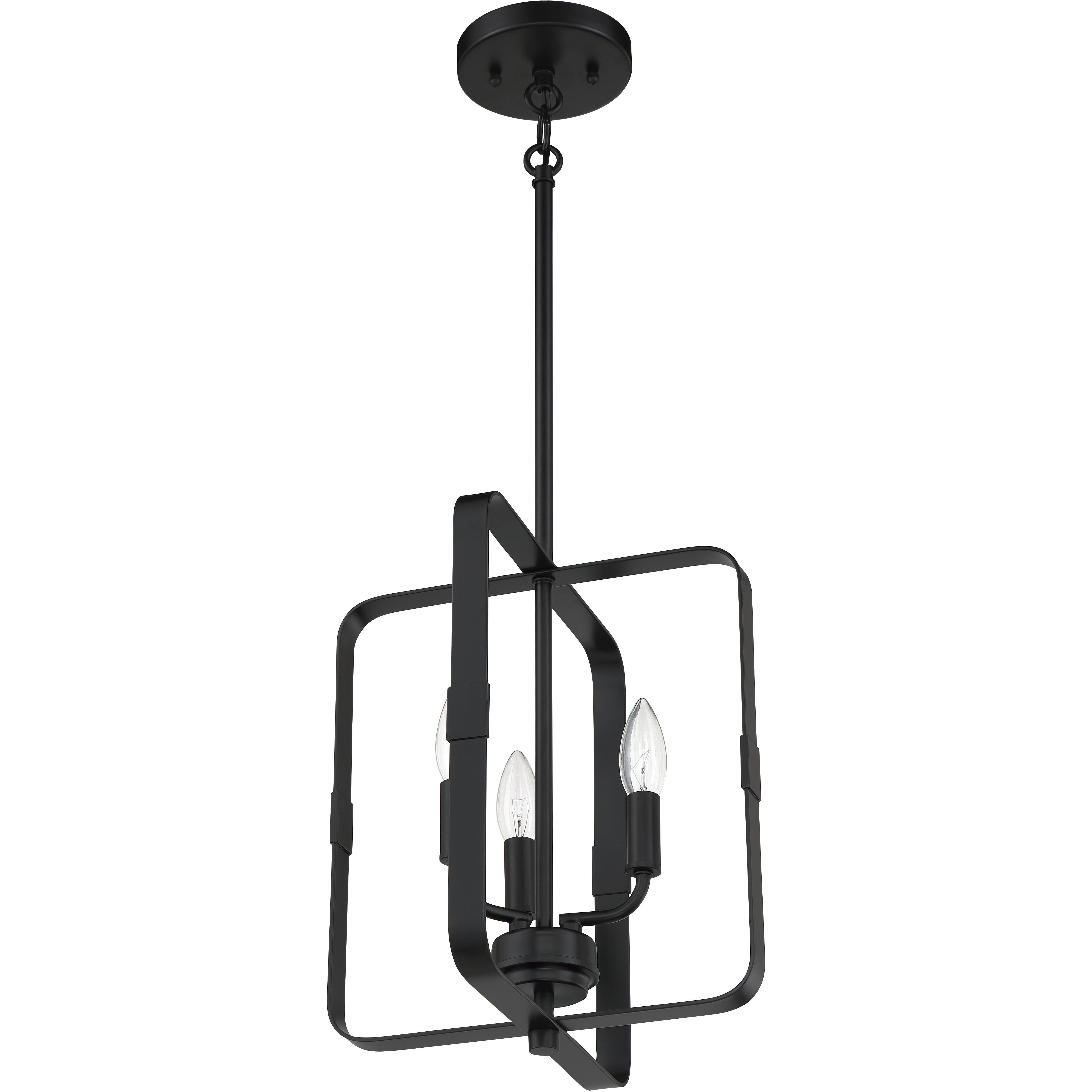 Stowe 3 Light 12 inch Flat Black Foyer Light Ceiling Light