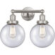 Beacon 2 Light 15.5 inch Brushed Satin Nickel Bath Vanity Light Wall Light