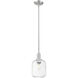 Preston 1 Light 6.75 inch Brushed Satin Nickel Mini Pendant Ceiling Light in Clear Glass
