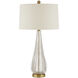 Zyphyrine 34 inch 150 watt Clear and Gold and Antique Brass Table Lamp Portable Light