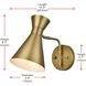 Halycon 1 Light 6 inch Satin Gold Bath Sconce Wall Light