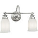 Emily 2 Light 15 inch Chrome with Opal Vanity Light Wall Light