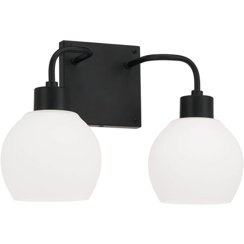 Tanner 2 Light 15 inch Matte Black Vanity Light Wall Light
