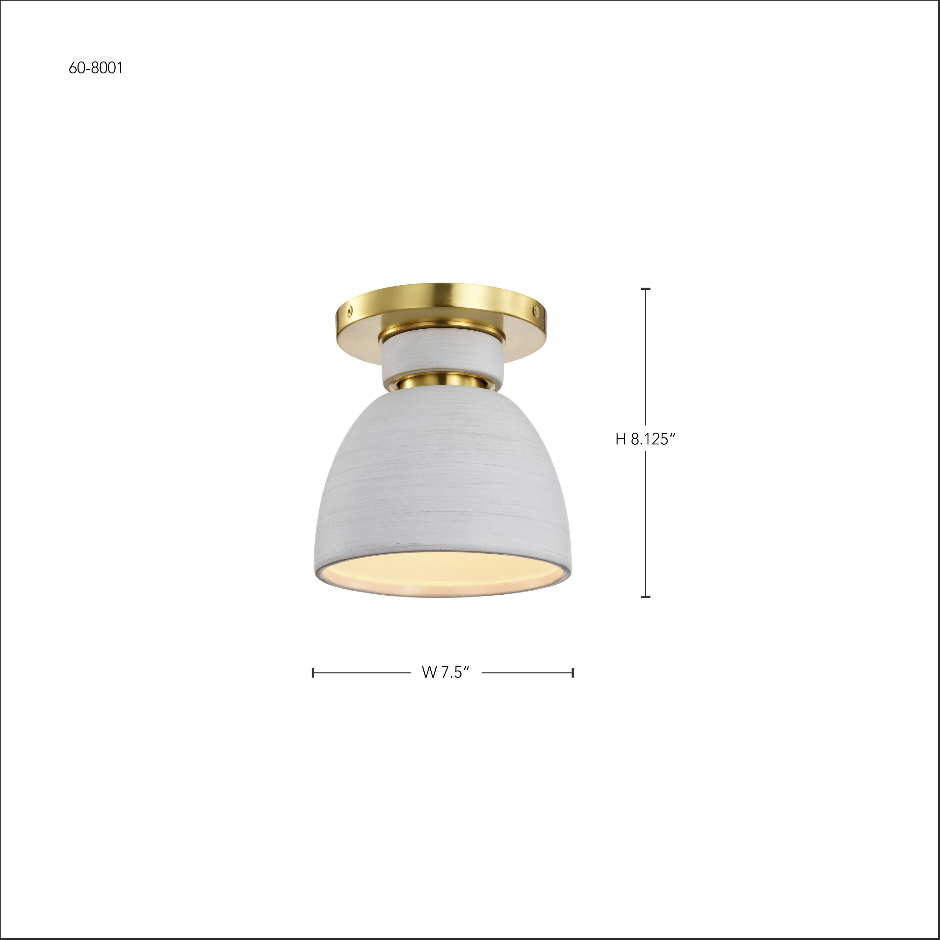 Collins 7.5 inch Brushed Brass Flush Mount Ceiling Light