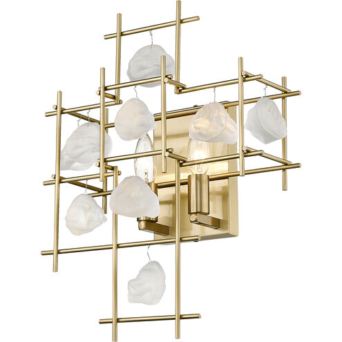Garroway 2 Light 13.5 inch Aged Brass Wall Sconce Wall Light