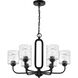 Collins 6 Light 26 inch Flat Black Chandelier Ceiling Light
