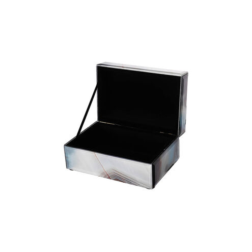 Ione 8 inch Gray and Blue Jewelry Box, Set of 2