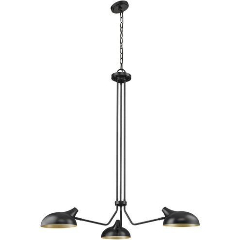 Bellamy 3 Light 46 inch Matte Black Chandelier Ceiling Light