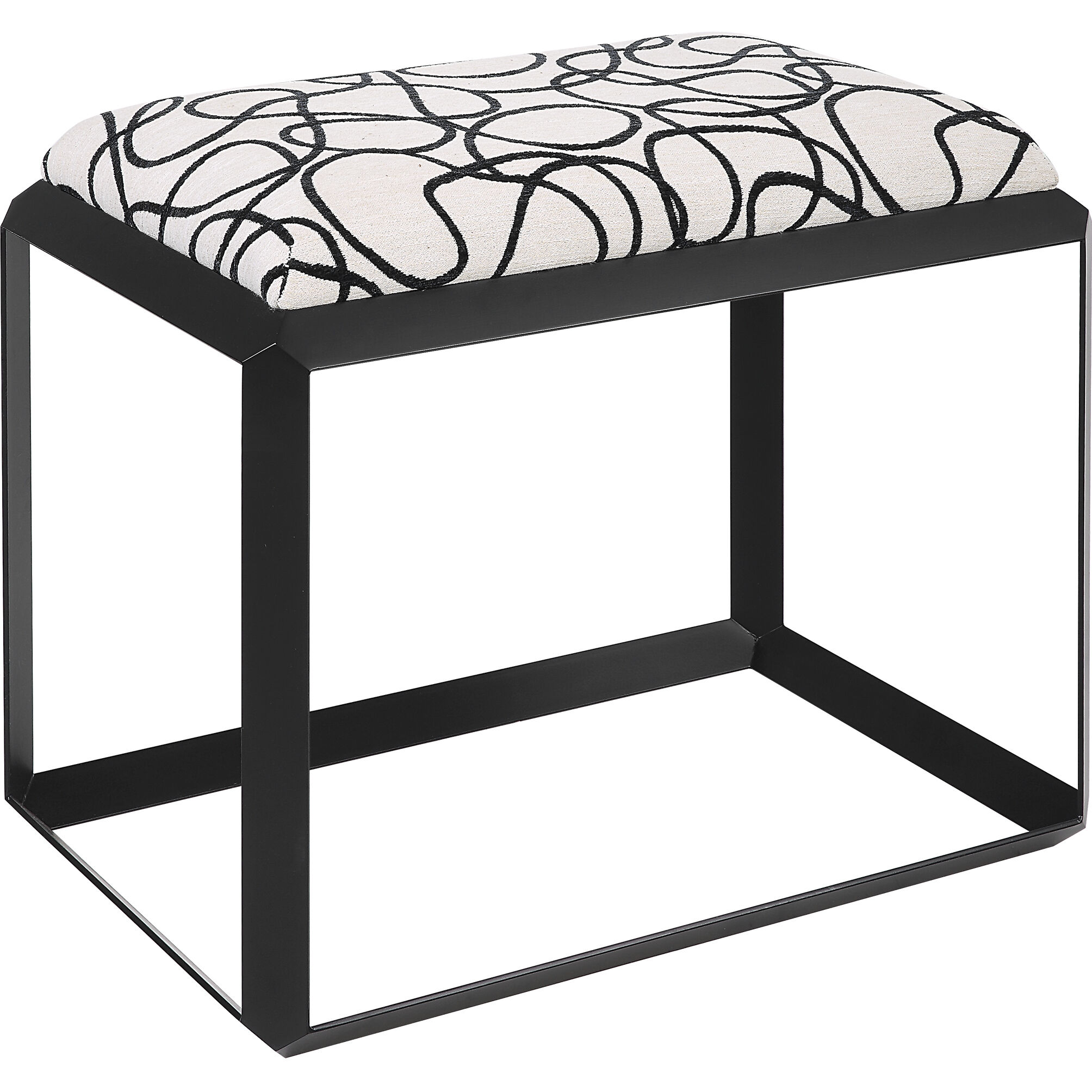 Curls Satin Black and Light Stone Gray Bench