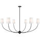 Shannon 6 Light 62 inch Matte Black Chandelier Ceiling Light