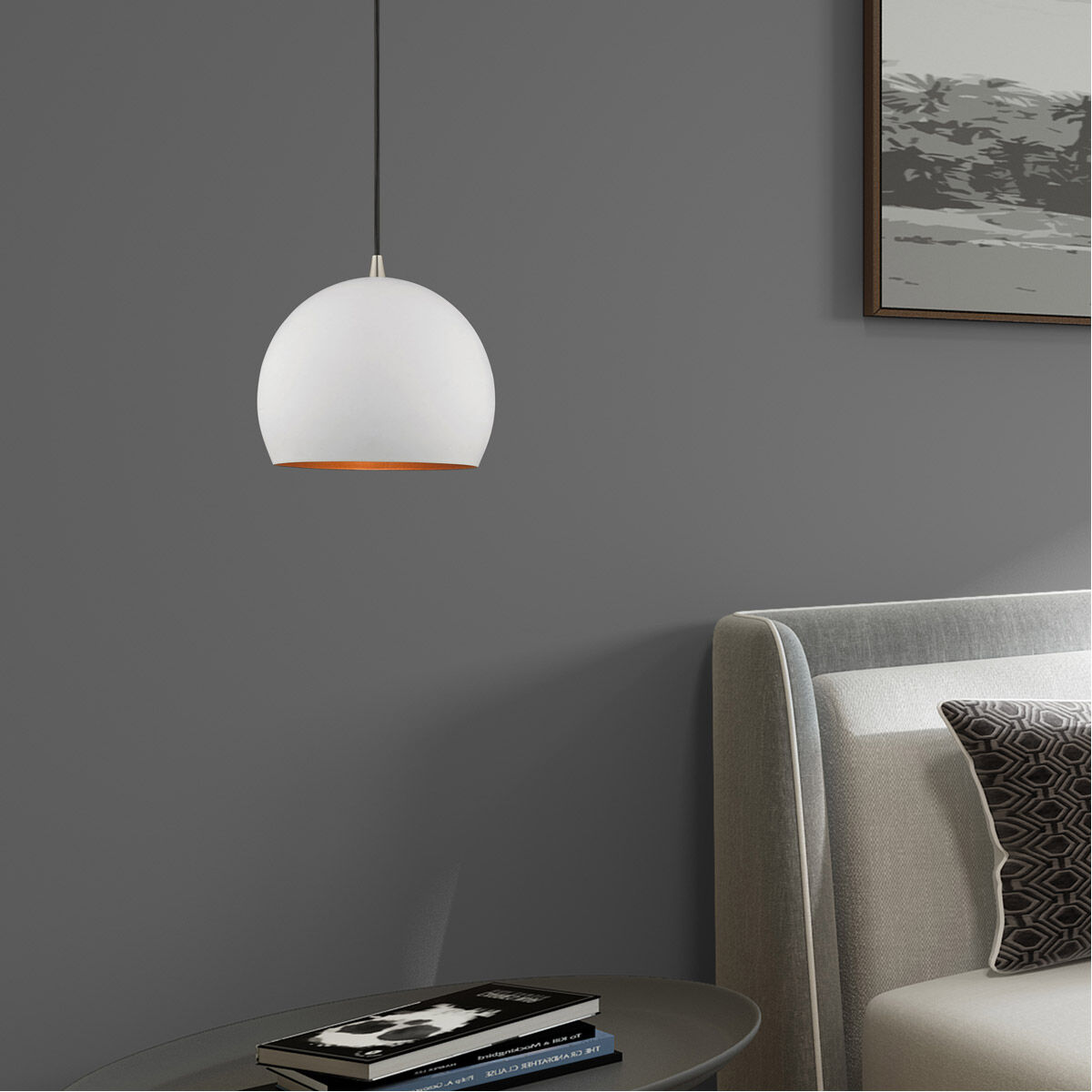 Allison 1 Light 10 inch White Mini Pendant Ceiling Light