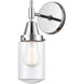 Caden LED 5 inch Polished Chrome Sconce Wall Light in Clear Glass