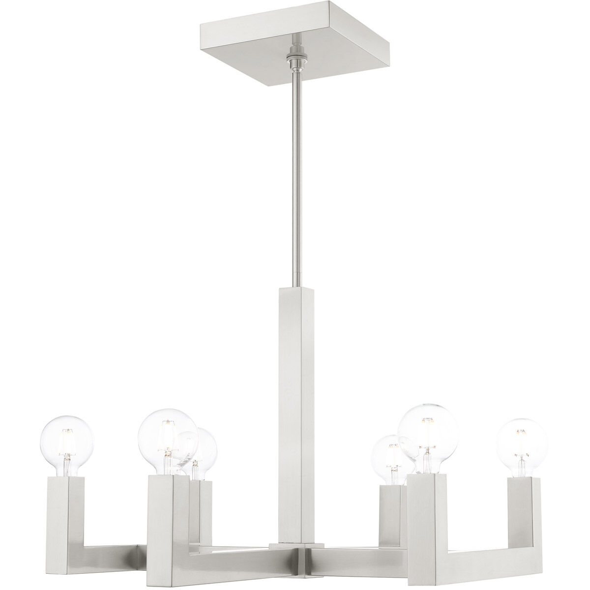 Solna 6 Light 24 inch Brushed Nickel Chandelier Ceiling Light