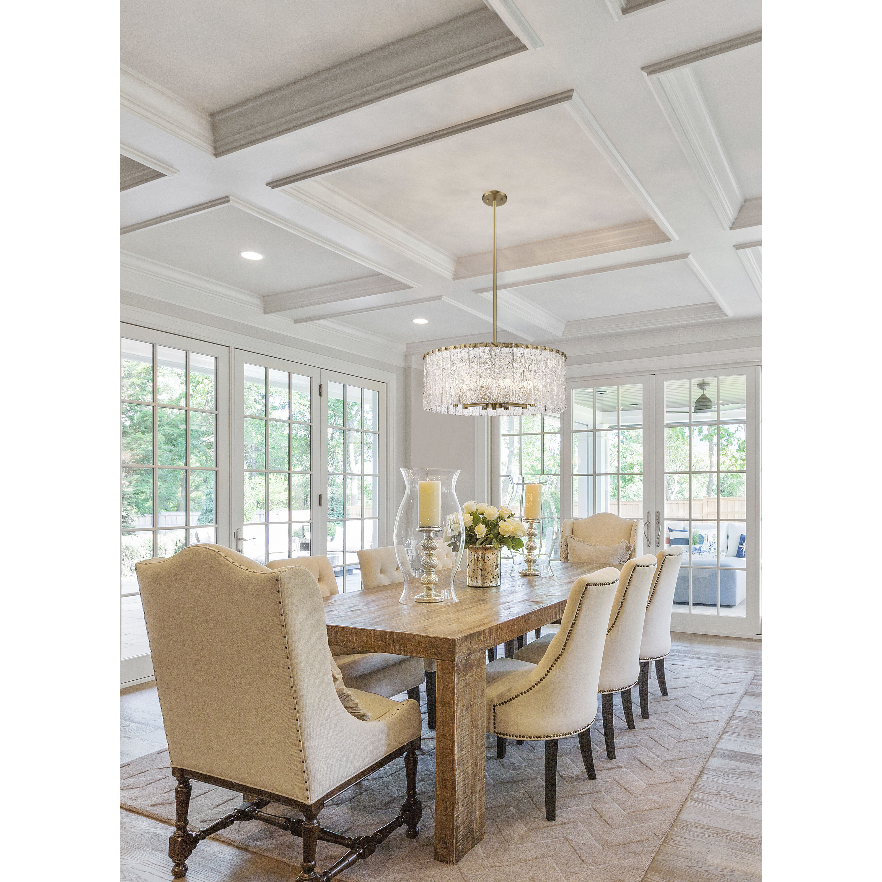 Glacier 10 Light 26.75 inch Modern Gold Chandelier Ceiling Light