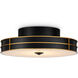 Fielding LED 24 inch Satin Black and Contemporary Gold Flush Mount Ceiling Light