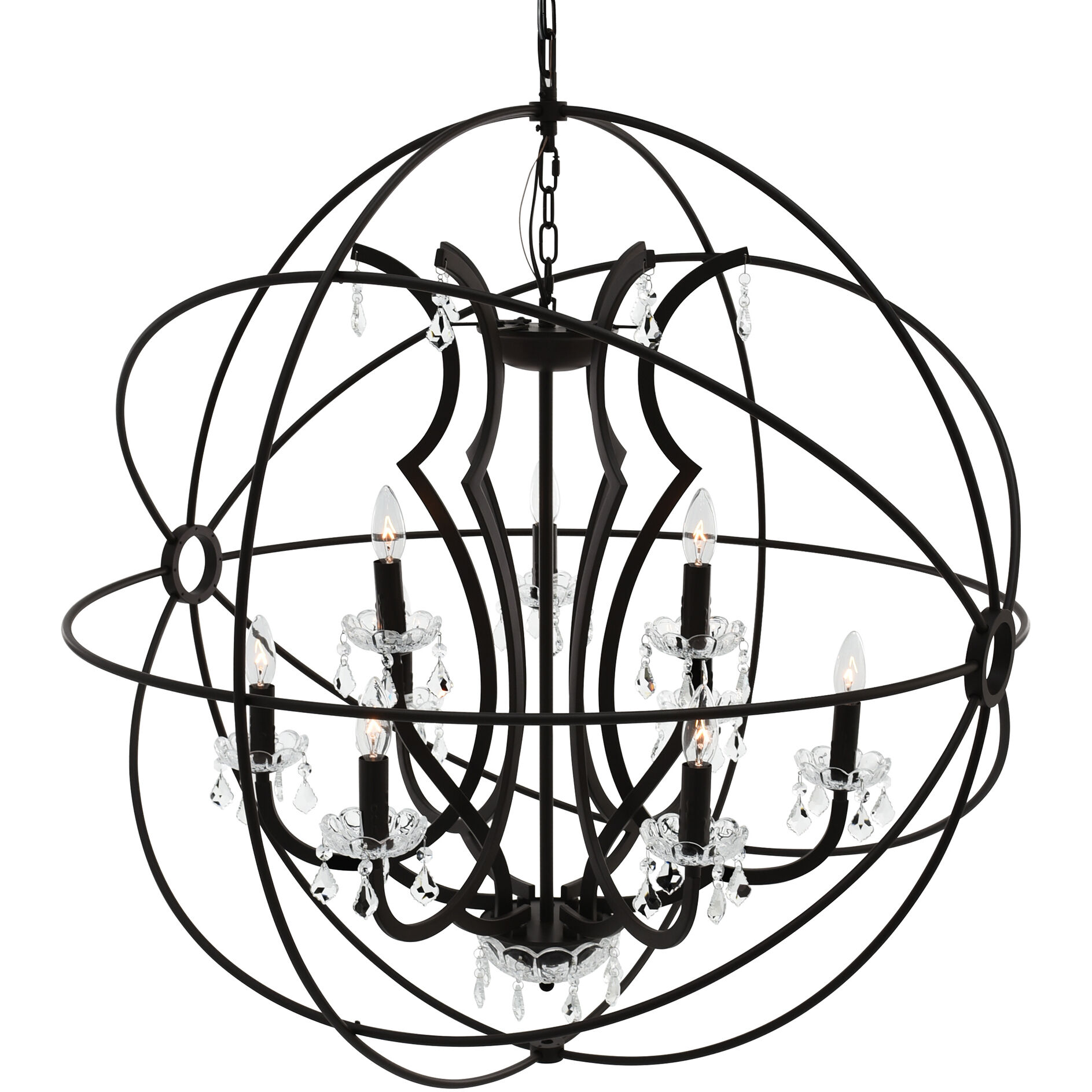 Campechia 9 Light 36 inch Brown Up Chandelier Ceiling Light