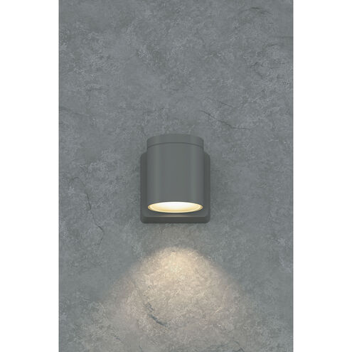 Outdoor Cylinder 1 Light 6 inch Silver LED Wall Sconce Wall Light