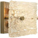 Swan Curved Glass 2 Light 12 inch Clear Textured Glass w/ Antique Brass Wall Sconce Wall Light