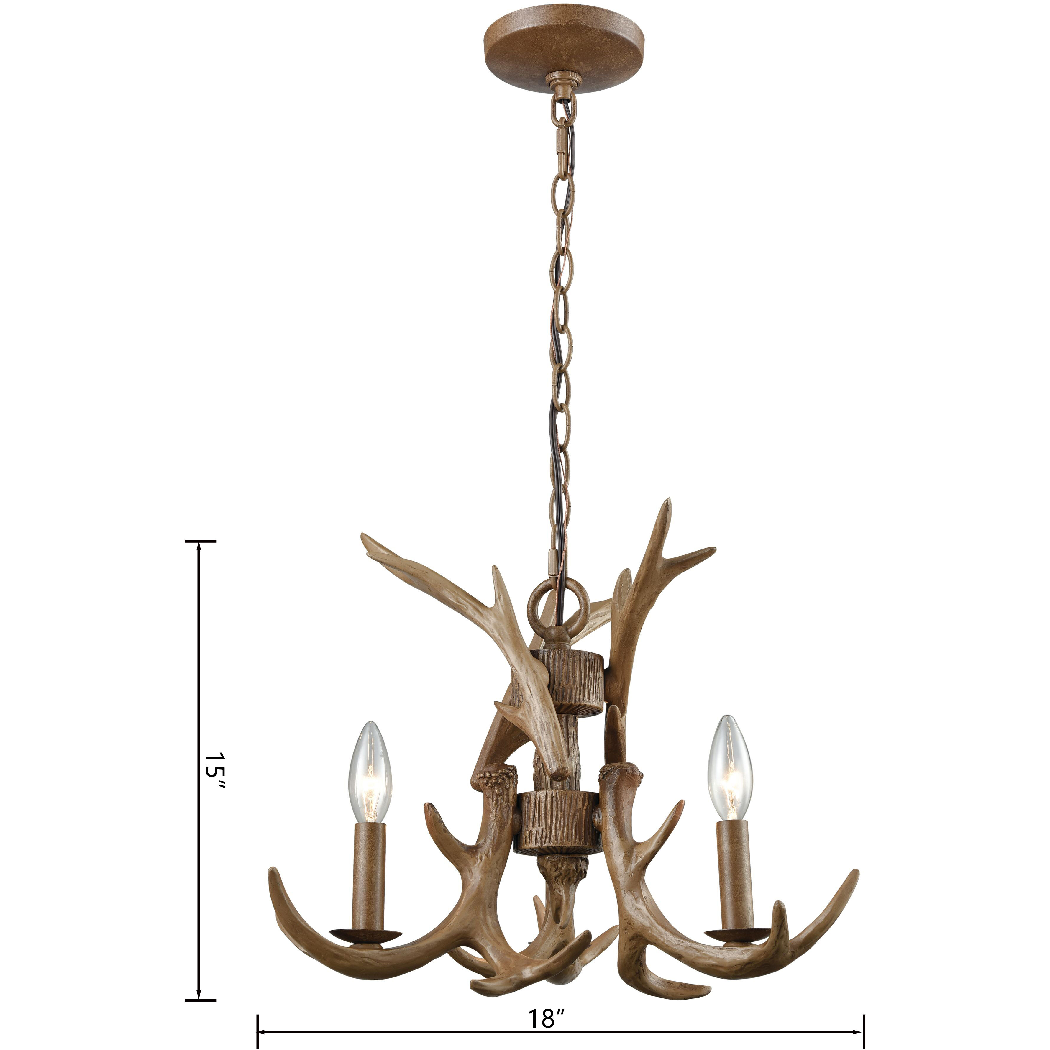Elk 3 Light 18 inch Wood Tone Chandelier Ceiling Light