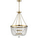 Bergamo 4 Light 19.83 inch Warm Brass Pendant Ceiling Light