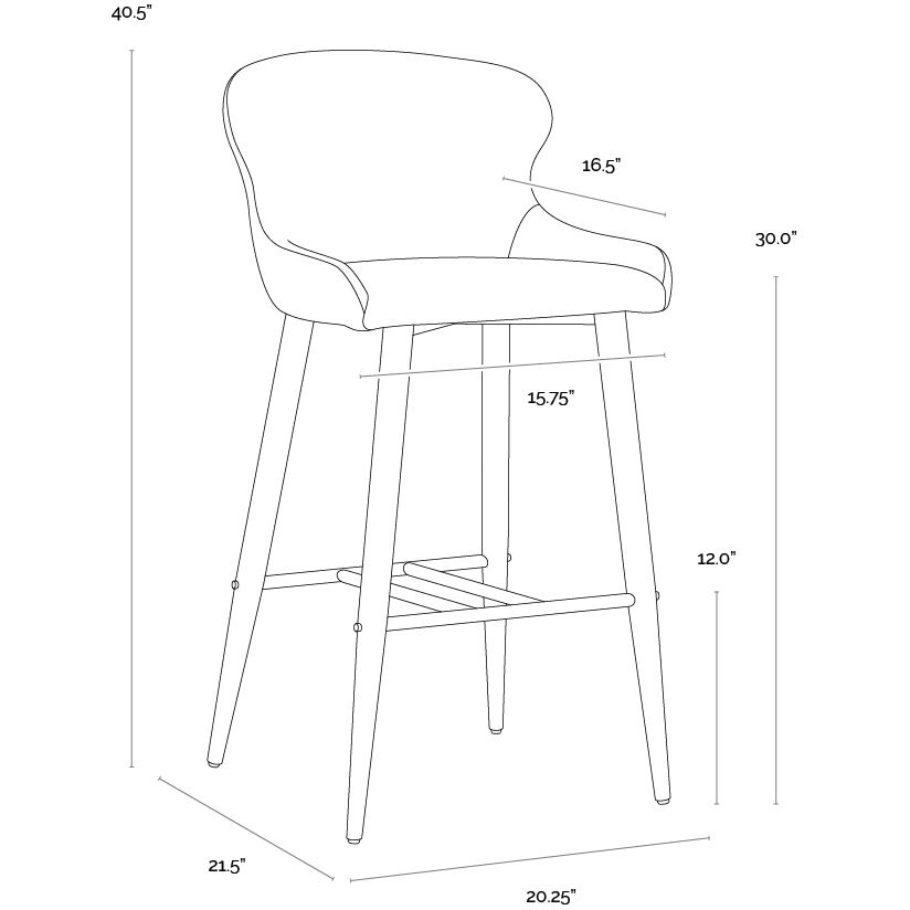 Evora 40.5 inch Milliken Cognac Barstool