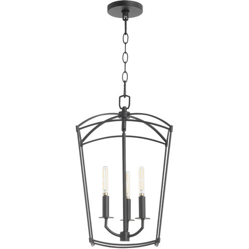 Mantle 3 Light 12 inch Matte Black Entry Ceiling Light
