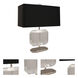 Jacqueline 22 inch 100 watt Polished Nickel with Lucite Accent Lamp Portable Light in Black With Matte Silver