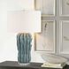 Niese 26 inch 150 watt Light Blue Glaze and Antique Brass and Clear Crystal Table Lamp Portable Light