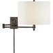Thomas O'Brien Hudson 28.5 inch 60 watt Bronze Swing Arm Sconce Wall Light in Linen