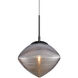 Maruna 1 Light 10.25 inch Matte Black and Smoked Glass Pendant Ceiling Light