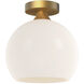 Castilla 1 Light 9.88 inch Aged Gold Flush Mount Ceiling Light in Opal Glass