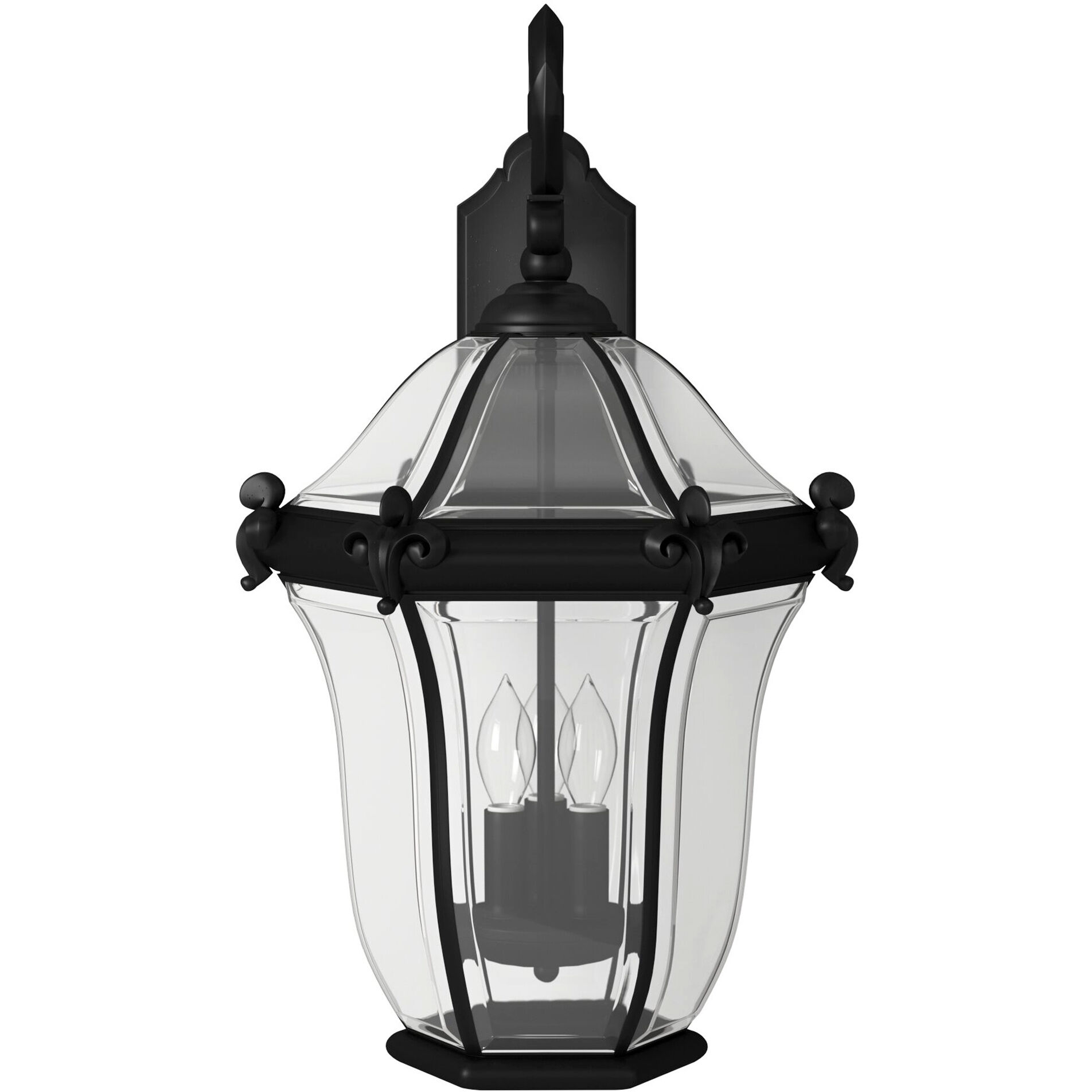 Estate Series San Clemente Outdoor Wall Mount Lantern in Museum Black, Medium